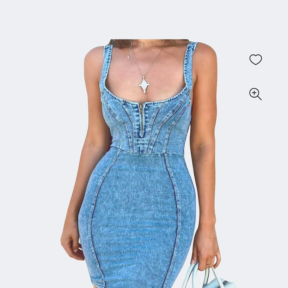 Denim dress,Size Large light blue